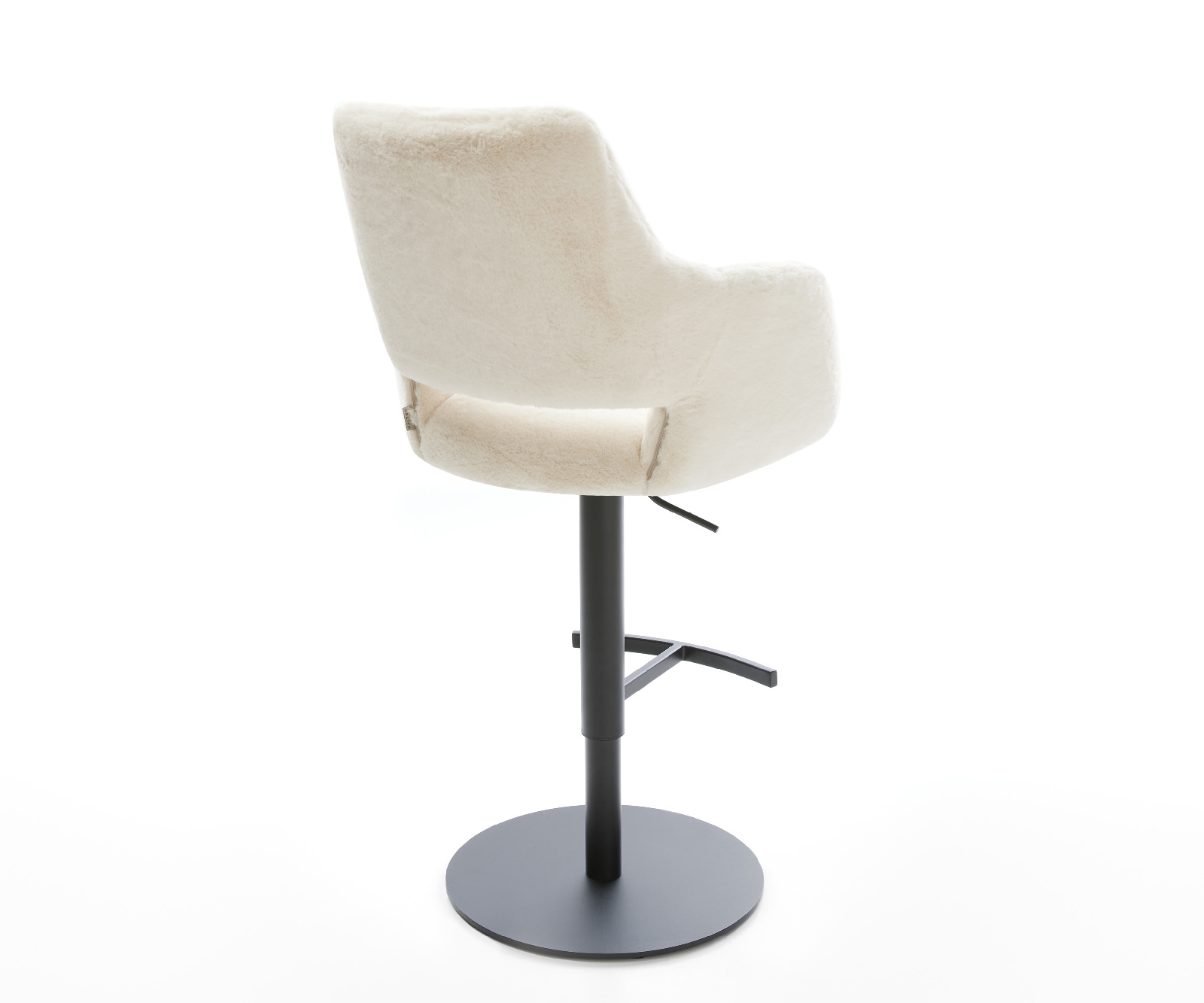 Bárszék Yago-Flex plüss krémfehér forgatható magasságban állítható fém fekete zsákrugó - Image 5