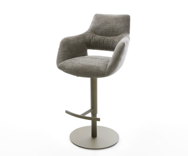 Bárszék Yago-Flex bouclé puha sötét bézs forgatható magasságban állítható fém titánszínű zsákrugós