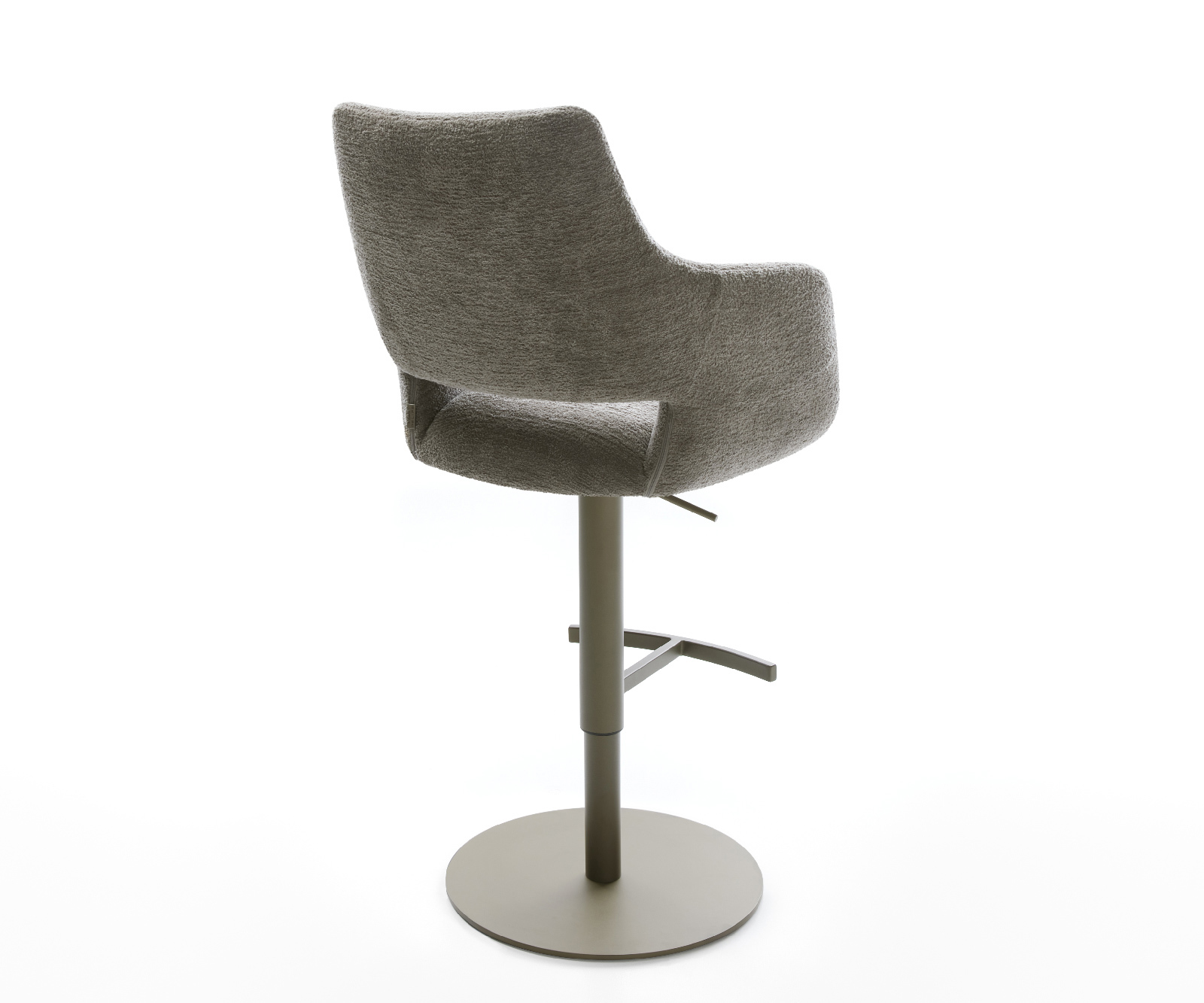 Bárszék Yago-Flex bouclé puha sötét bézs forgatható magasságban állítható fém titánszínű zsákrugós - Image 5