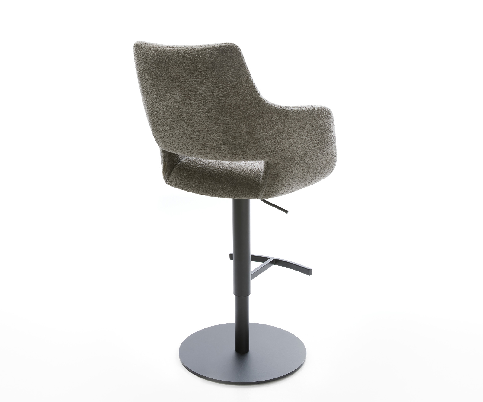 Bárszék Yago-Flex bouclé puha sötét bézs forgatható magasságban állítható fém fekete zsákrugós - Image 5