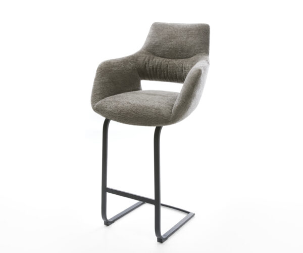 Bárszék Yago-Flex bouclé puha sötét bézs konzolos lapos fém fekete zsákrugós