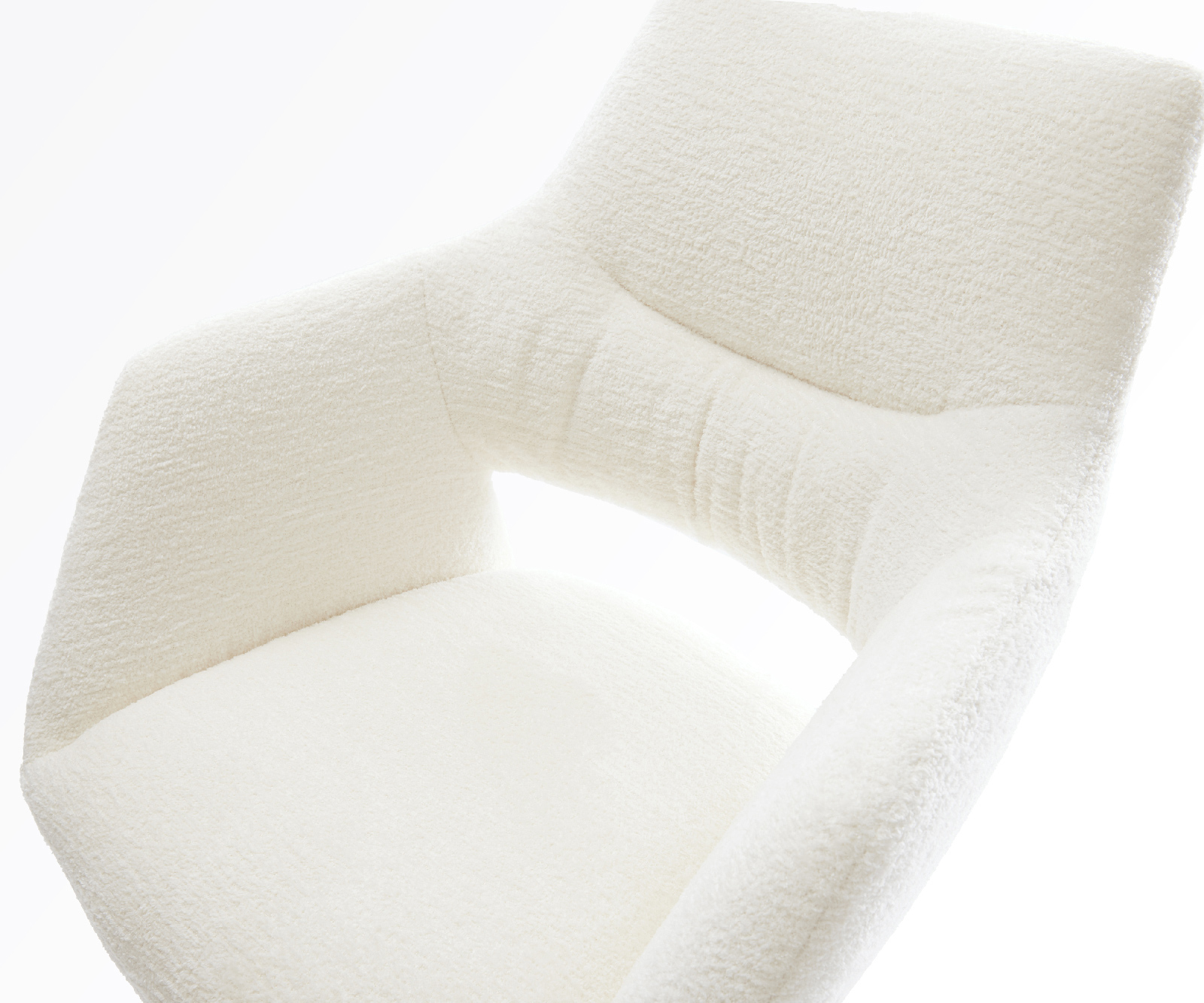 Bárszék Yago-Flex bouclé puha bézs forgatható magasságban állítható rozsdamentes acél ezüstszínű zsákrugós - Image 4