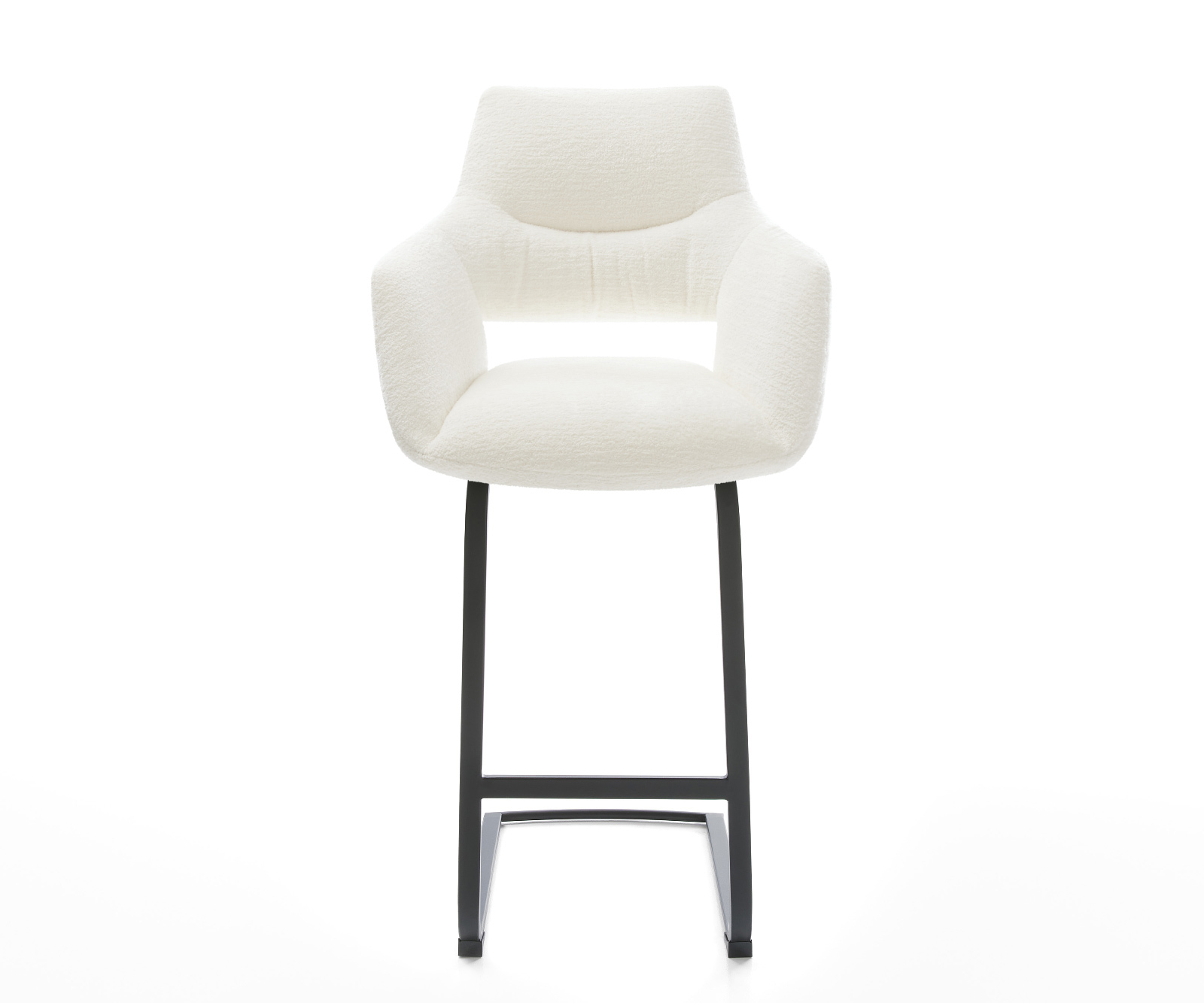 Bárszék Yago-Flex bouclé puha bézs konzolos láb lapos fém fekete zsákrugó - Image 2