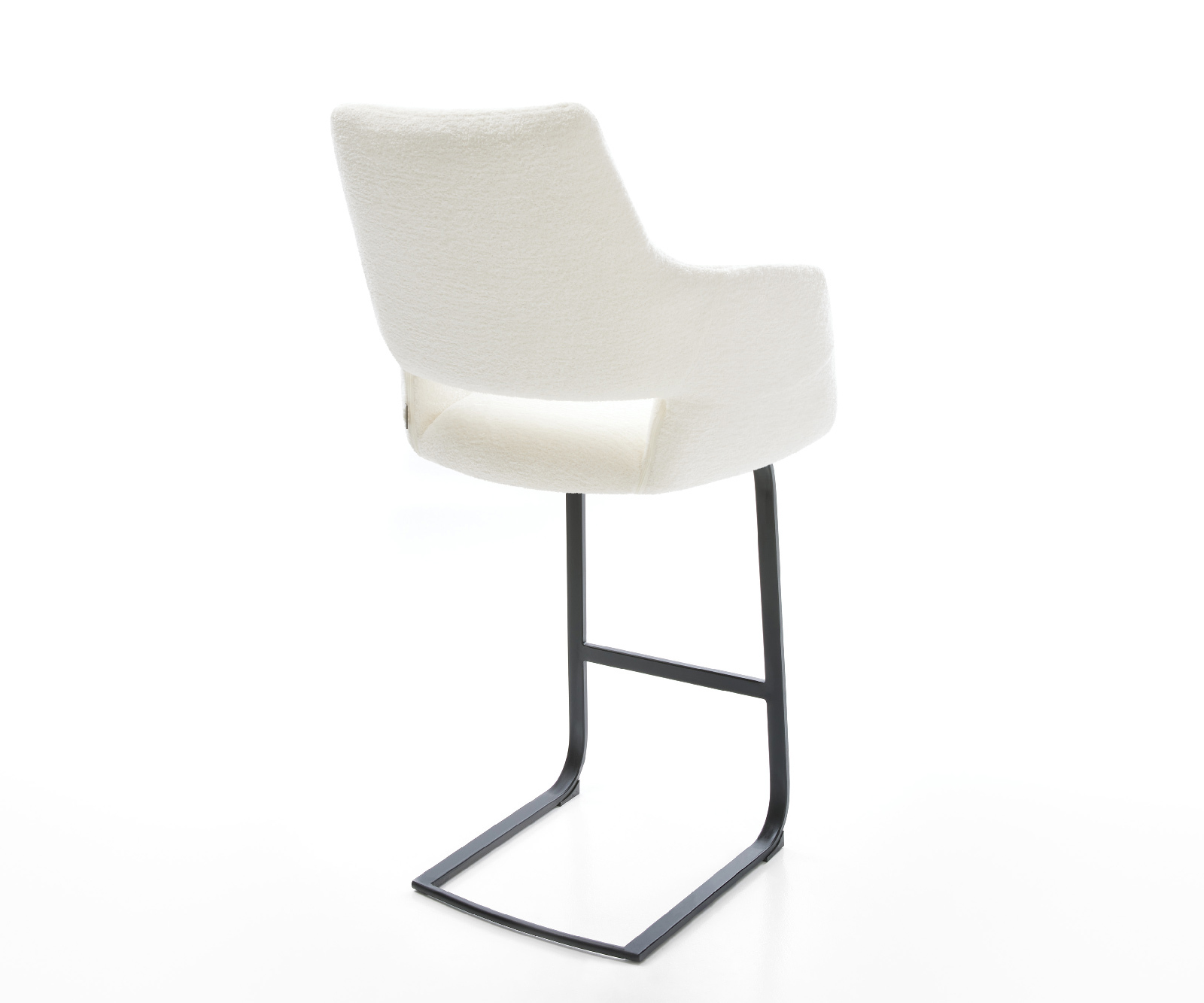 Bárszék Yago-Flex bouclé puha bézs konzolos láb lapos fém fekete zsákrugó - Image 5