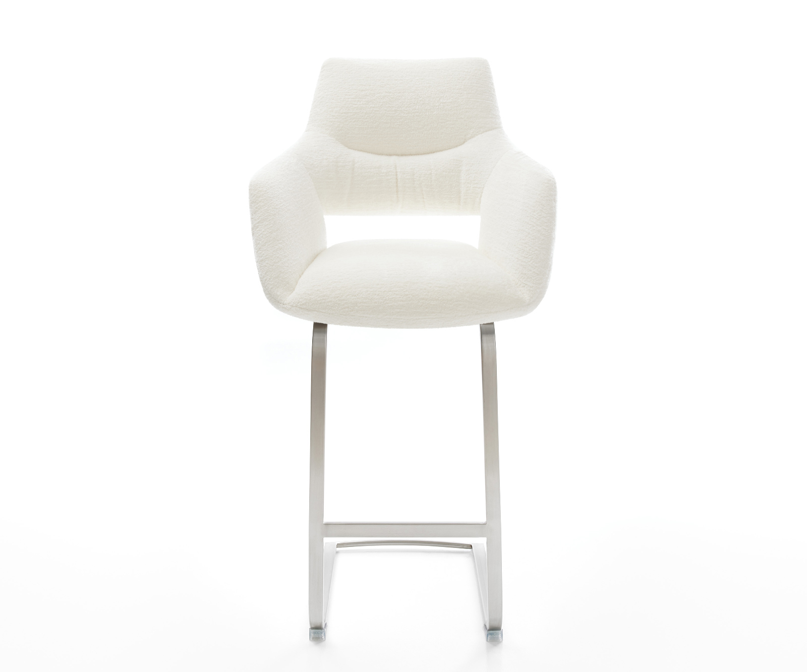 Bárszék Yago-Flex bouclé puha bézs konzolos láb laposacél ezüstszínű zsákrugós - Image 2