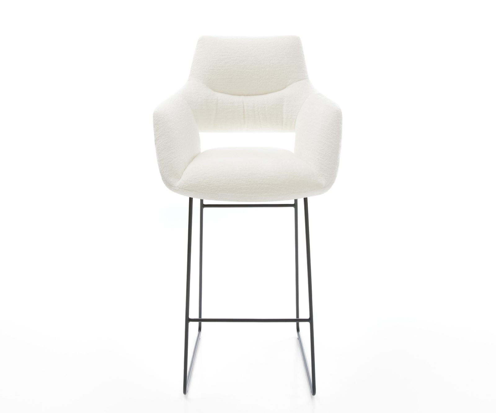 Bárszék Yago-Flex bouclé puha bézs vékony láb fém fekete zsákrugó - Image 2