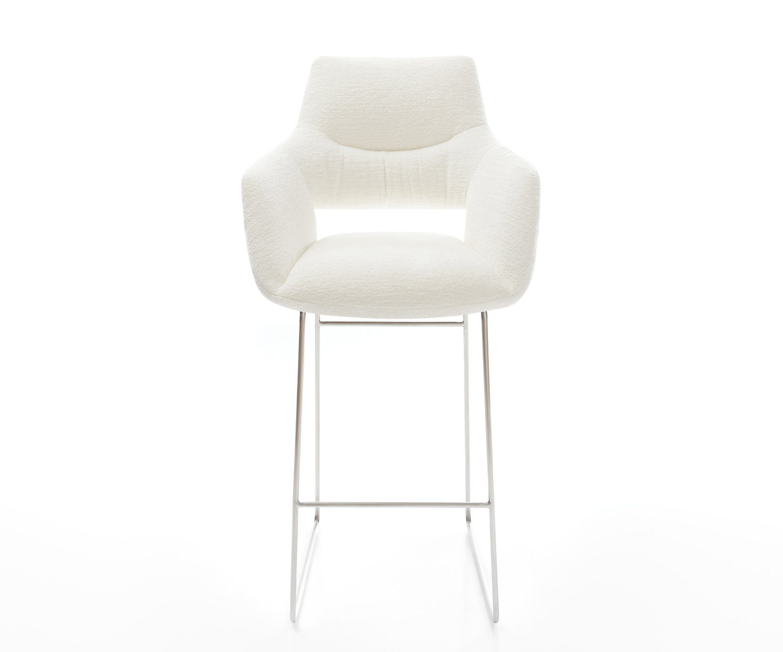 Bárszék Yago-Flex bouclé puha bézs vékony láb rozsdamentes acél ezüstszínű zsákrugós - Image 2