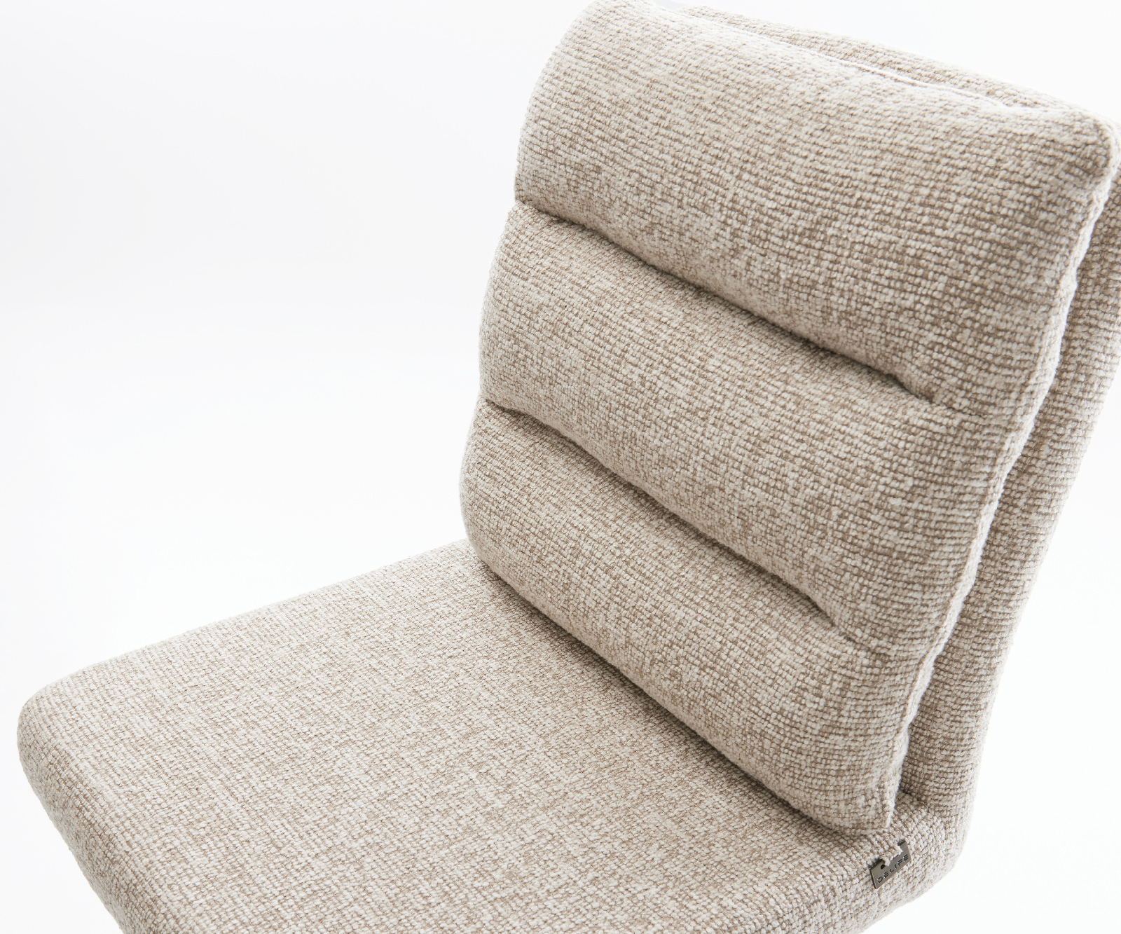 Bárszék Pela-Flex szövött szövet puha bézs forgatható magasságban állítható fém fehér - Image 4