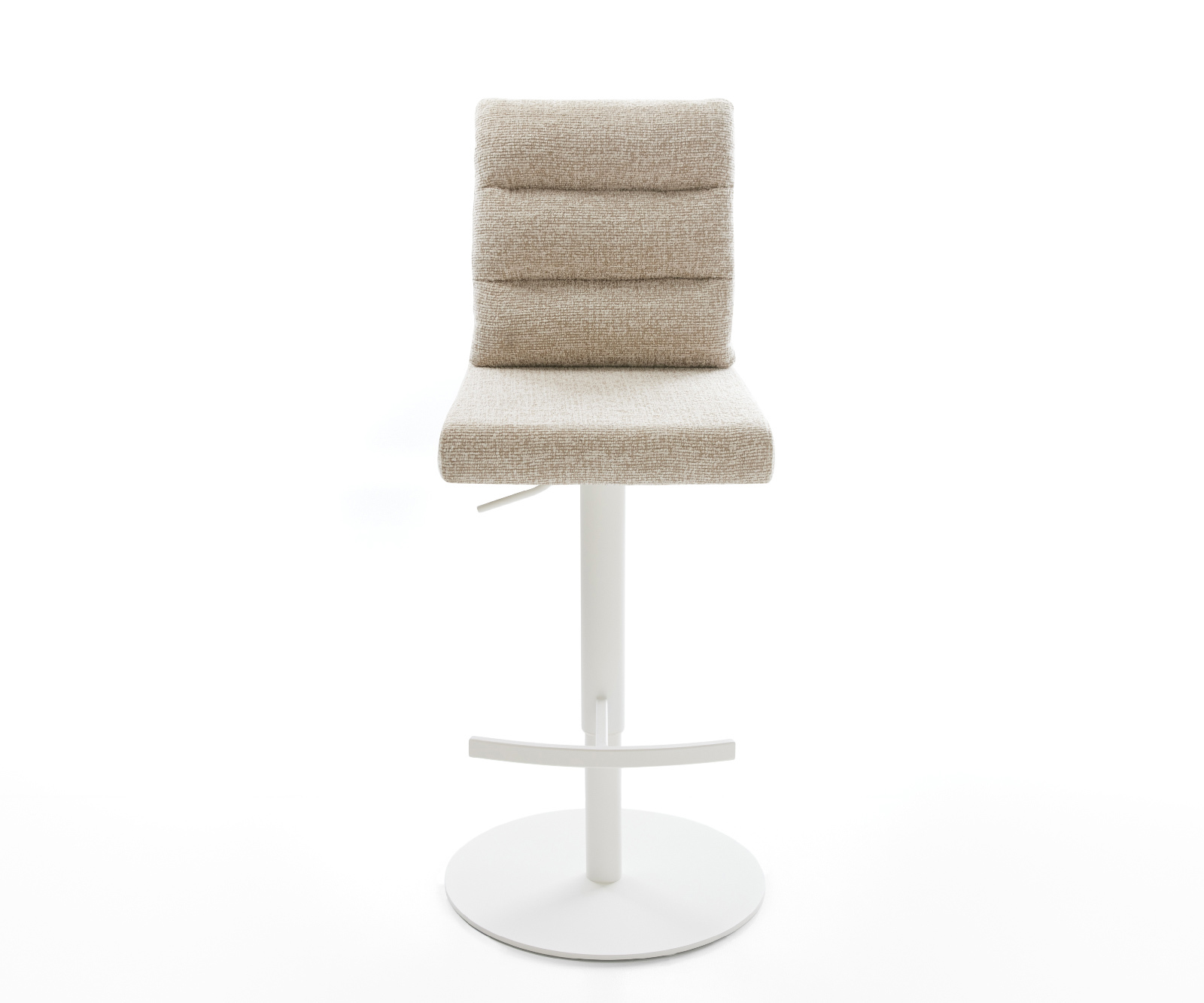 Bárszék Pela-Flex szövött szövet puha bézs forgatható magasságban állítható fém fehér - Image 2