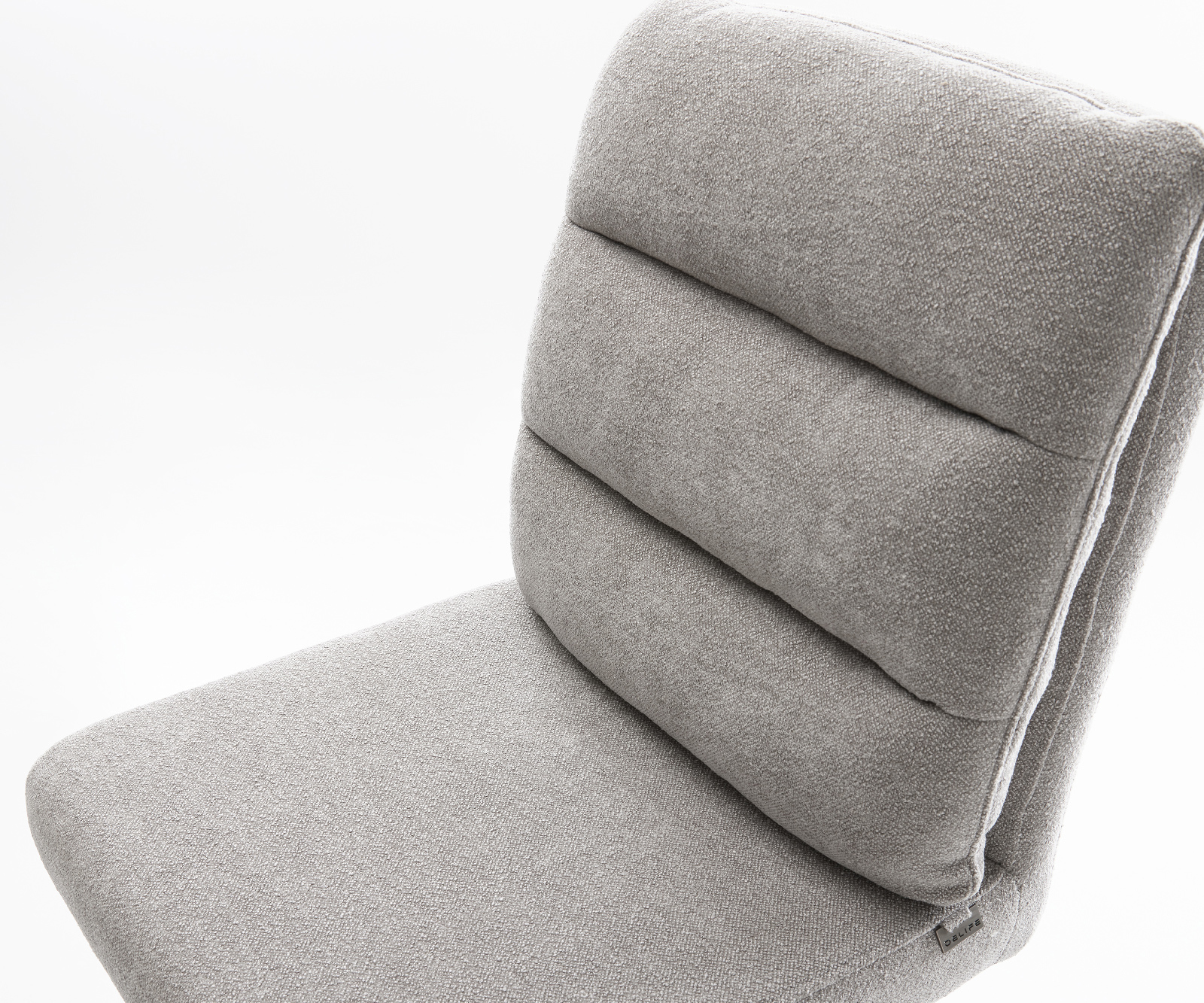 Bárszék Pela-Flex strukturált szövet puha szürke forgatható magasságban állítható fém titán színű láb - Image 4