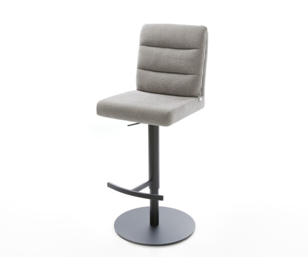 Bárszék Pela-Flex strukturált szövet puha szürke forgatható magasságban állítható fém fekete