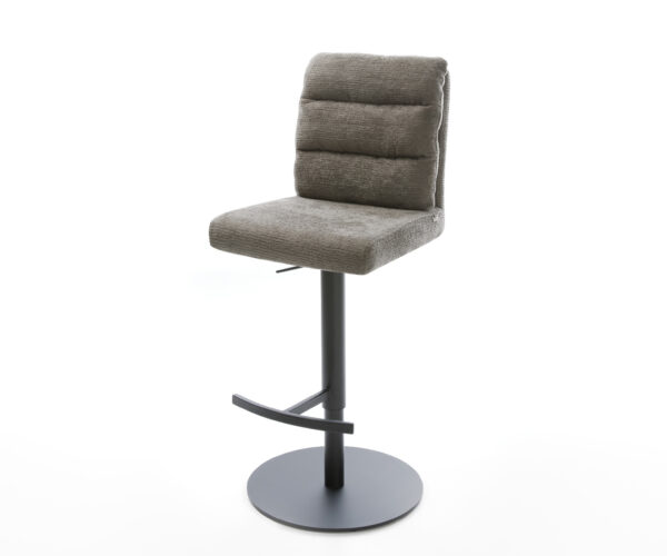 Bárszék Pela-Flex bouclé puha sötét bézs forgatható magasságban állítható fém fekete