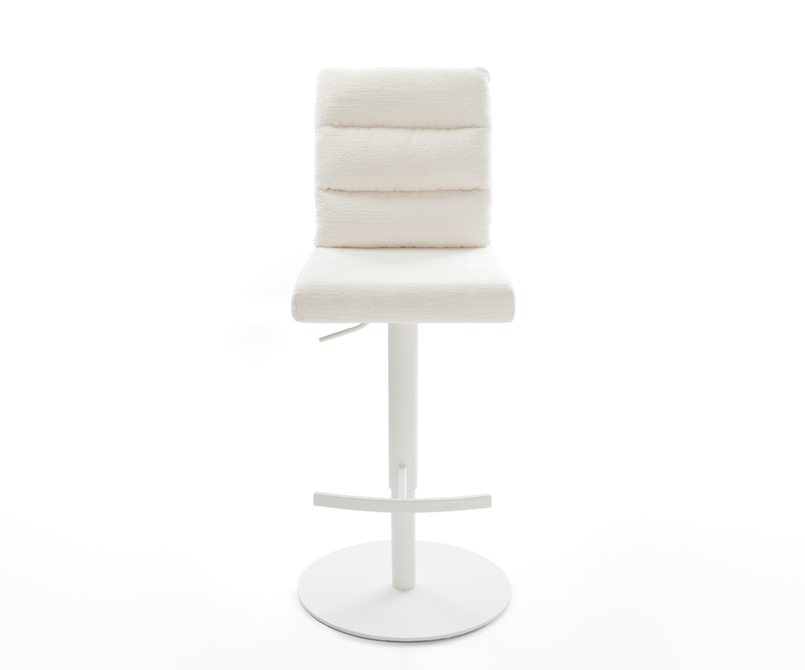 Bárszék Pela-Flex bouclé puha bézs forgatható magasságban állítható fém fehér - Image 2