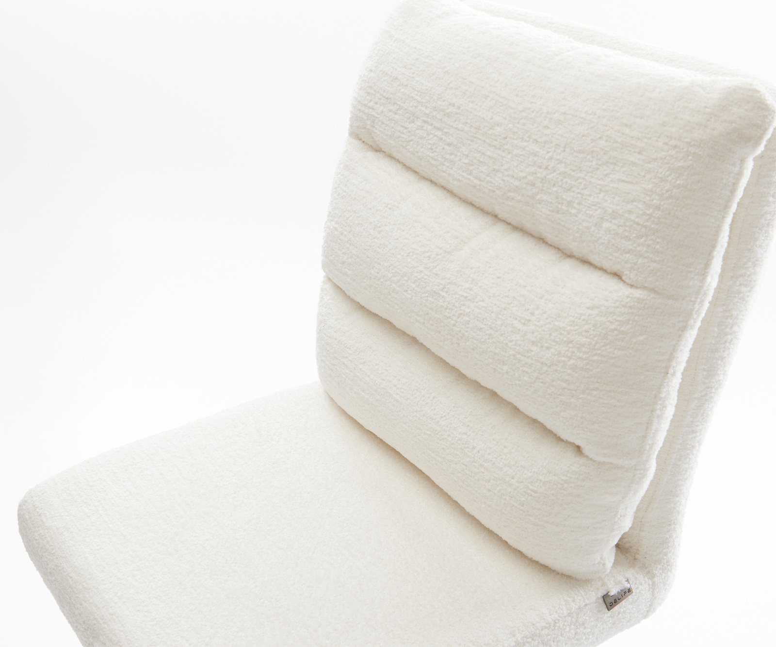 Bárszék Pela-Flex bouclé puha bézs forgatható magasságban állítható fém fehér - Image 4