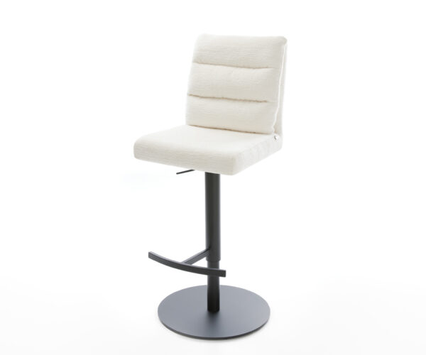 Bárszék Pela-Flex bouclé puha bézs forgatható magasságban állítható fém fekete