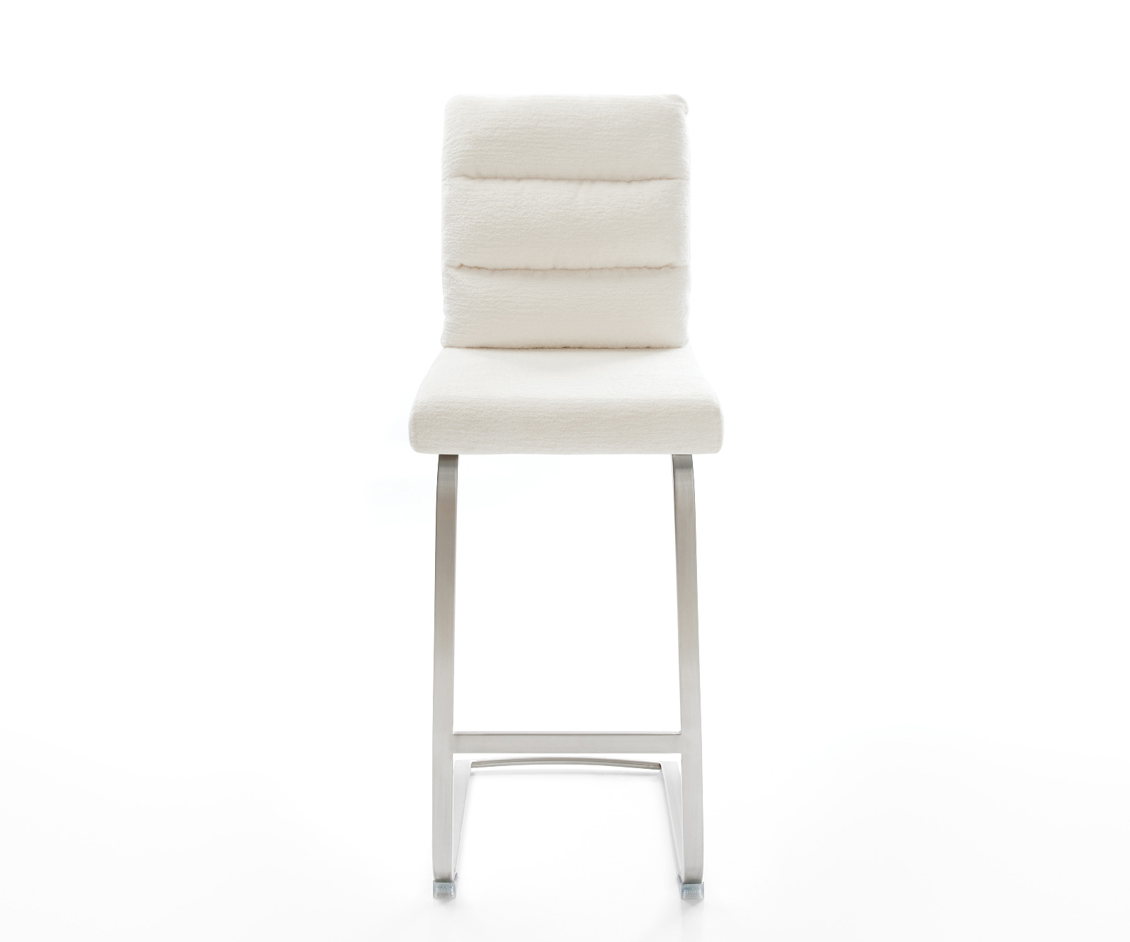 Bárszék Pela-Flex bouclé puha bézs konzolos láb laposacél ezüstszínű - Image 2