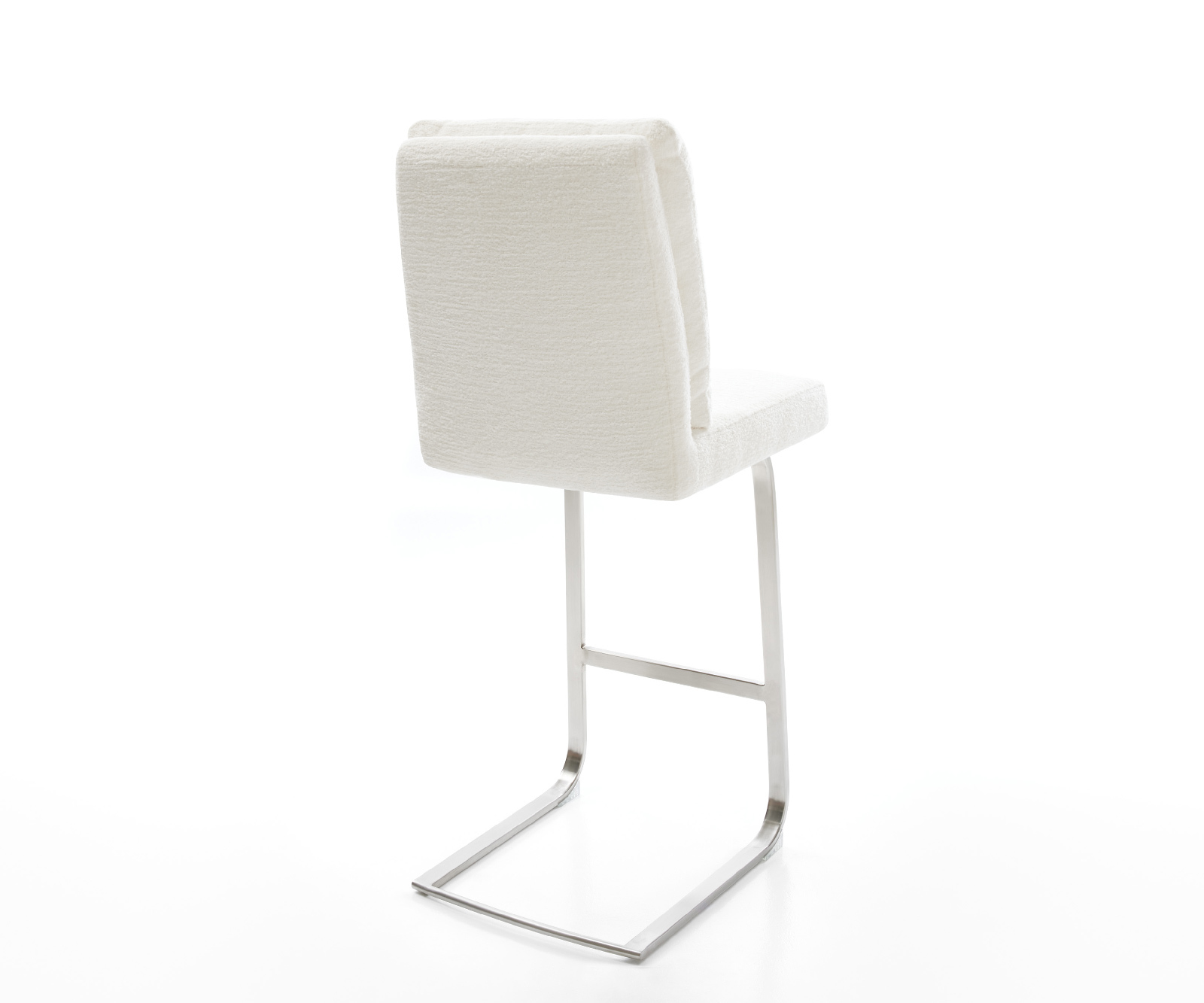 Bárszék Pela-Flex bouclé puha bézs konzolos láb laposacél ezüstszínű - Image 5