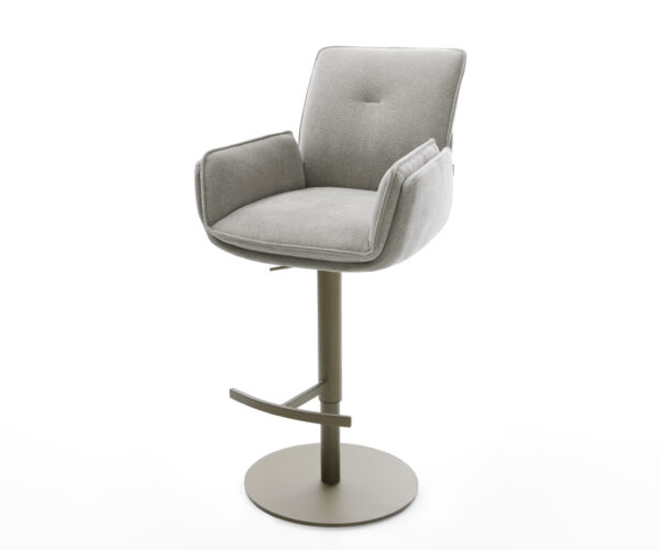 Bárszék Nela-Flex strukturált szövet puha szürke forgatható magasságban állítható fém titán színű