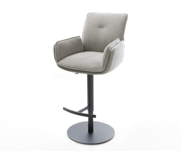 Bárszék Nela-Flex strukturált szövet puha szürke forgatható magasságban állítható fém fekete