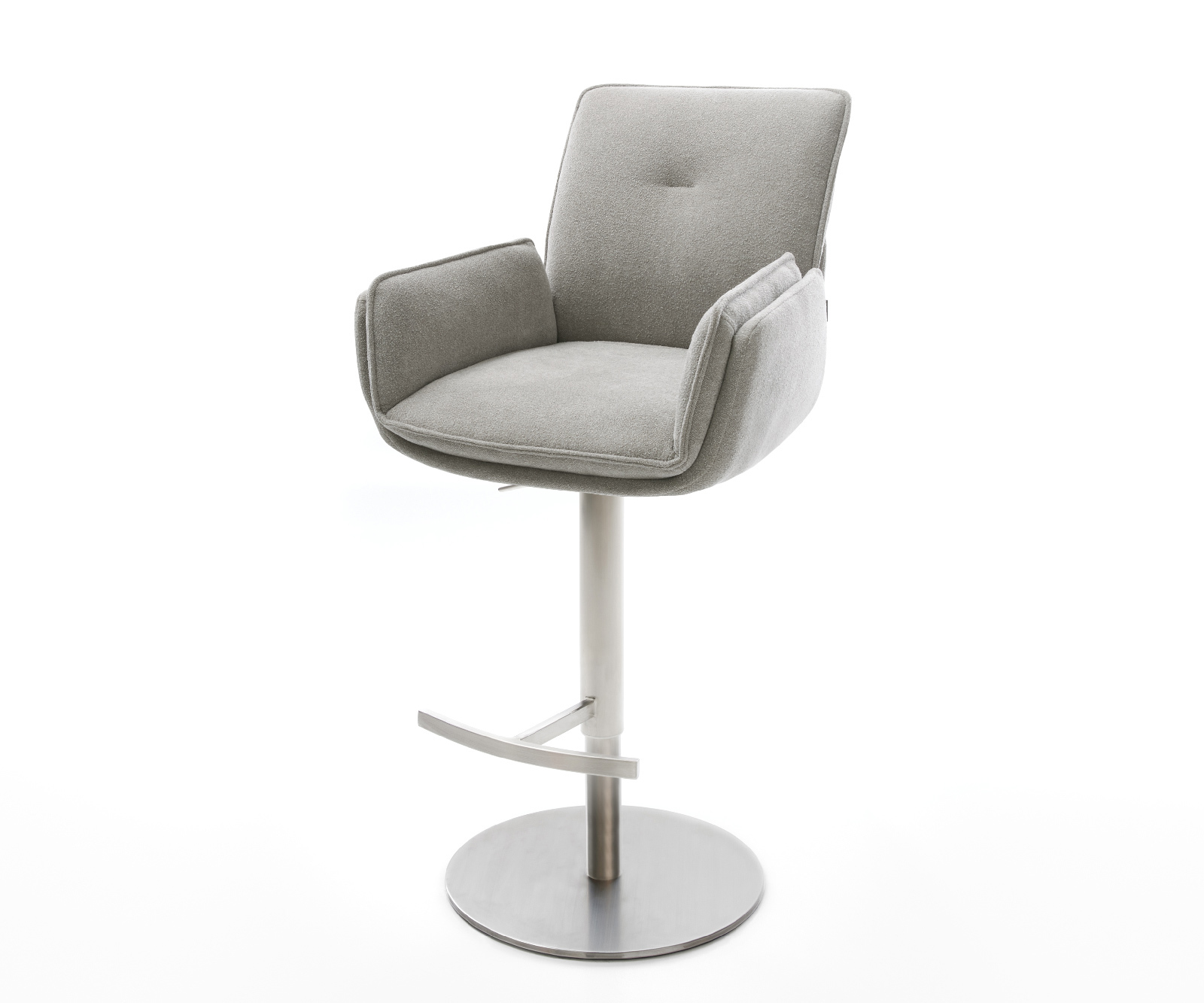 Bárszék Nela-Flex strukturált szövet puha forgatható magasságban állítható rozsdamentes acél ezüstszínű