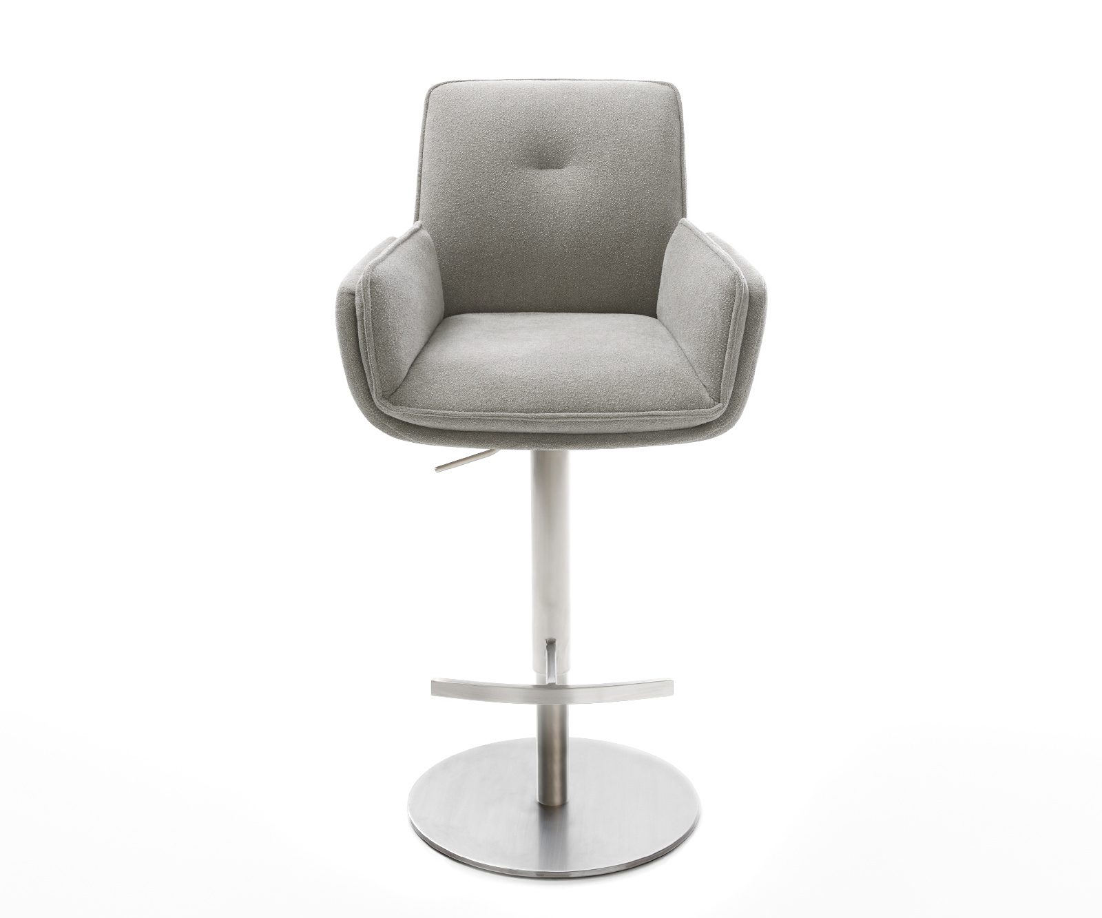 Bárszék Nela-Flex strukturált szövet puha forgatható magasságban állítható rozsdamentes acél ezüstszínű - Image 2
