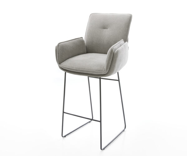 Bárszék Nela-Flex strukturált szövet puha szürke vékony fém láb fekete