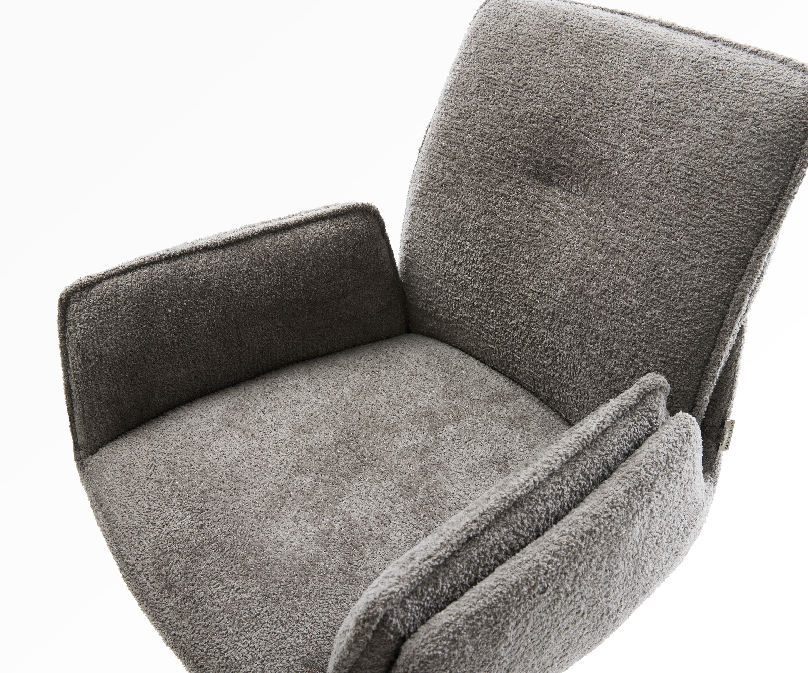 Bárszék Nela-Flex bouclé puha sötét bézs forgatható magasságban állítható fém titán színű - Image 4