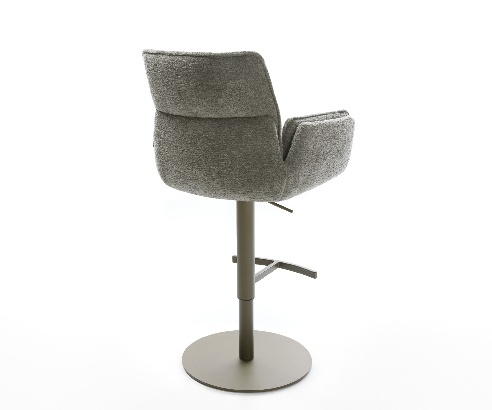 Bárszék Nela-Flex bouclé puha sötét bézs forgatható magasságban állítható fém titán színű - Image 5