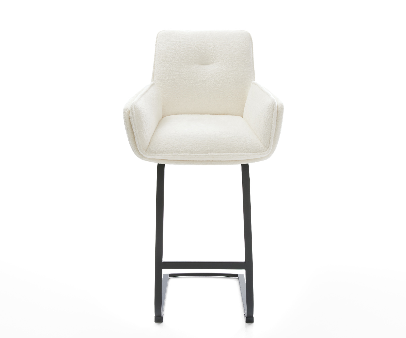 Bárszék Nela-Flex bouclé puha bézs konzolos lapos fém fekete - Image 2