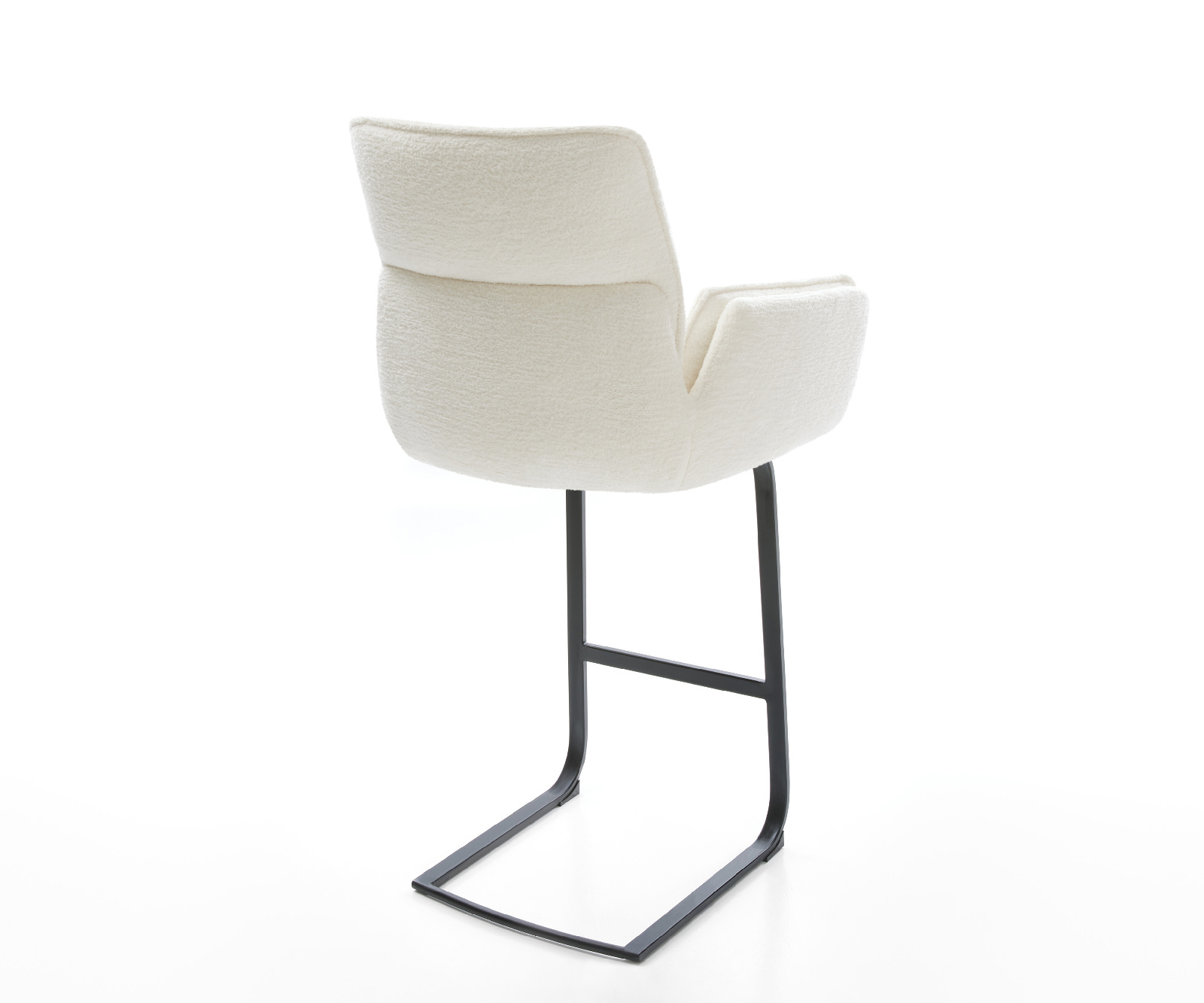 Bárszék Nela-Flex bouclé puha bézs konzolos lapos fém fekete - Image 5