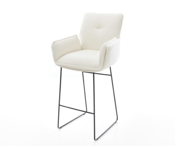 Bárszék Nela-Flex bouclé puha bézs vékony fém láb fekete