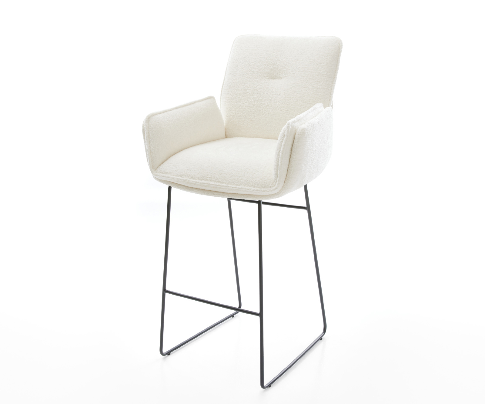 Bárszék Nela-Flex bouclé puha bézs vékony fém láb fekete