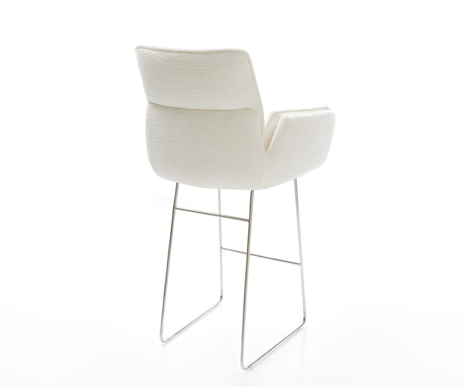 Bárszék Nela-Flex bouclé puha bézs vékony láb rozsdamentes acél ezüstszínű - Image 5