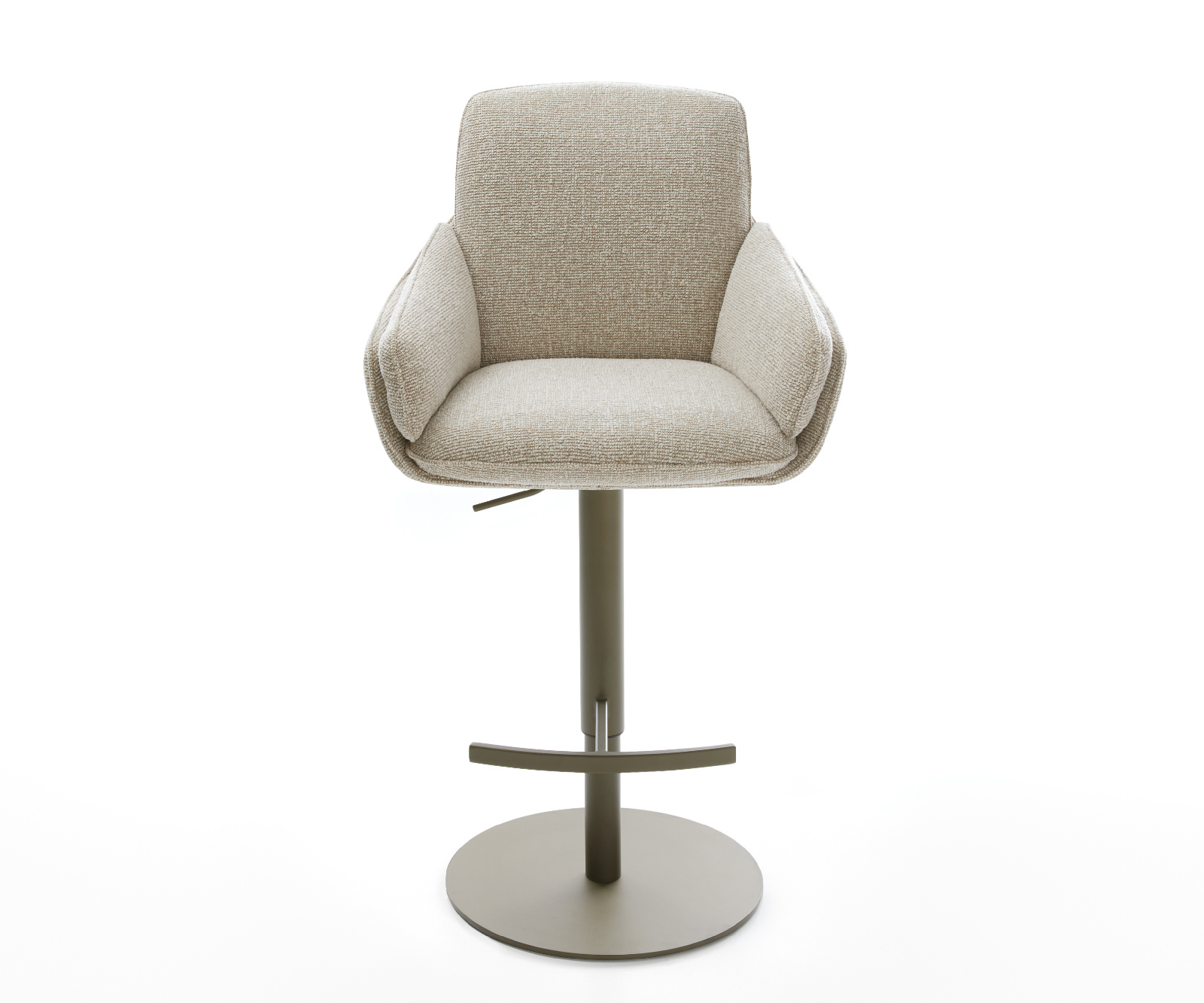 Bárszék Luan-Flex szövött szövet puha bézs forgatható magasságban állítható fém titán színű - Image 2