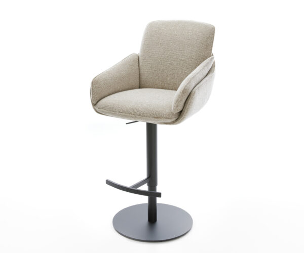 Bárszék Luan-Flex szövött szövet puha bézs forgatható magasságban állítható fém fekete