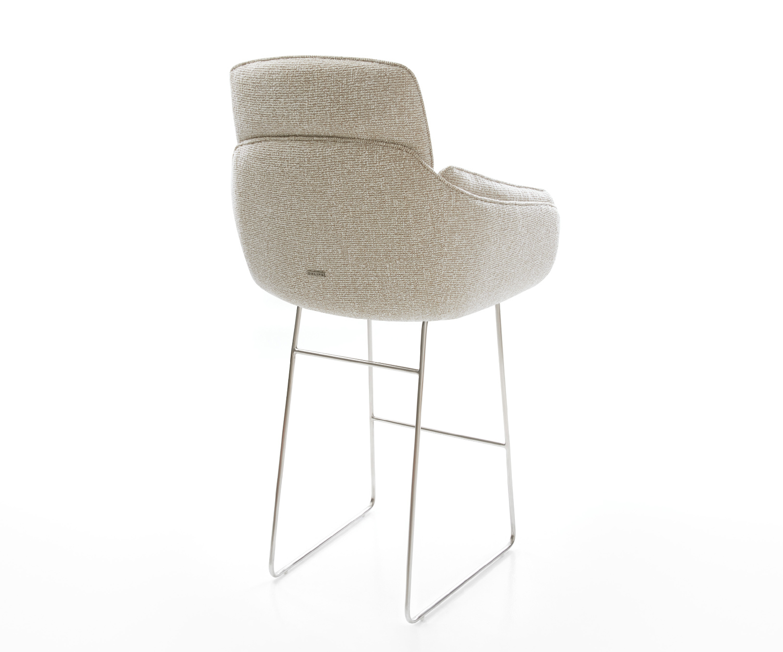 Bárszék Luan-Flex szövött szövet puha bézs vékony láb rozsdamentes acél ezüstszínű - Image 5