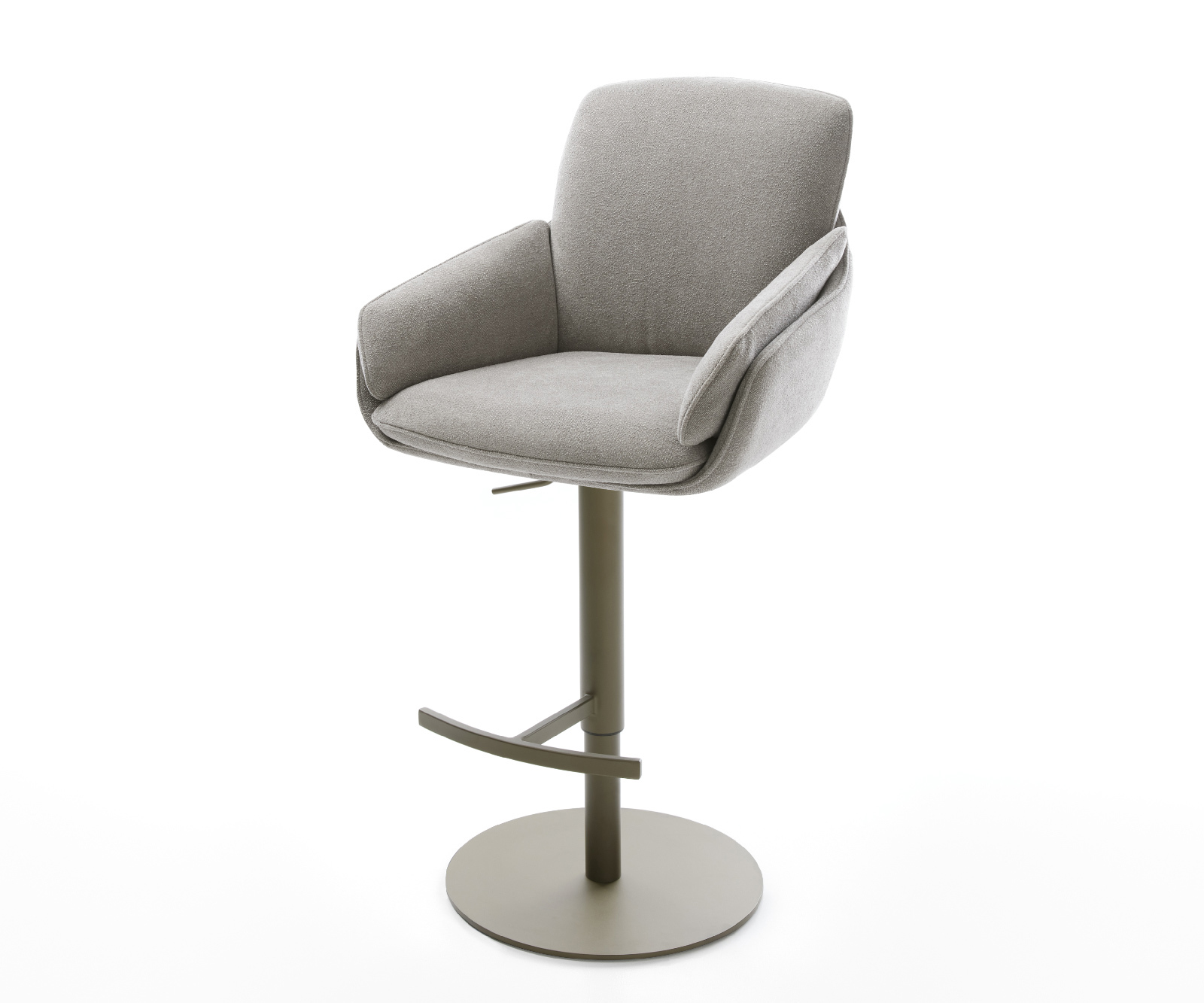 Bárszék Luan-Flex strukturált szövet puha szürke forgatható magasságban állítható fém titánszínű