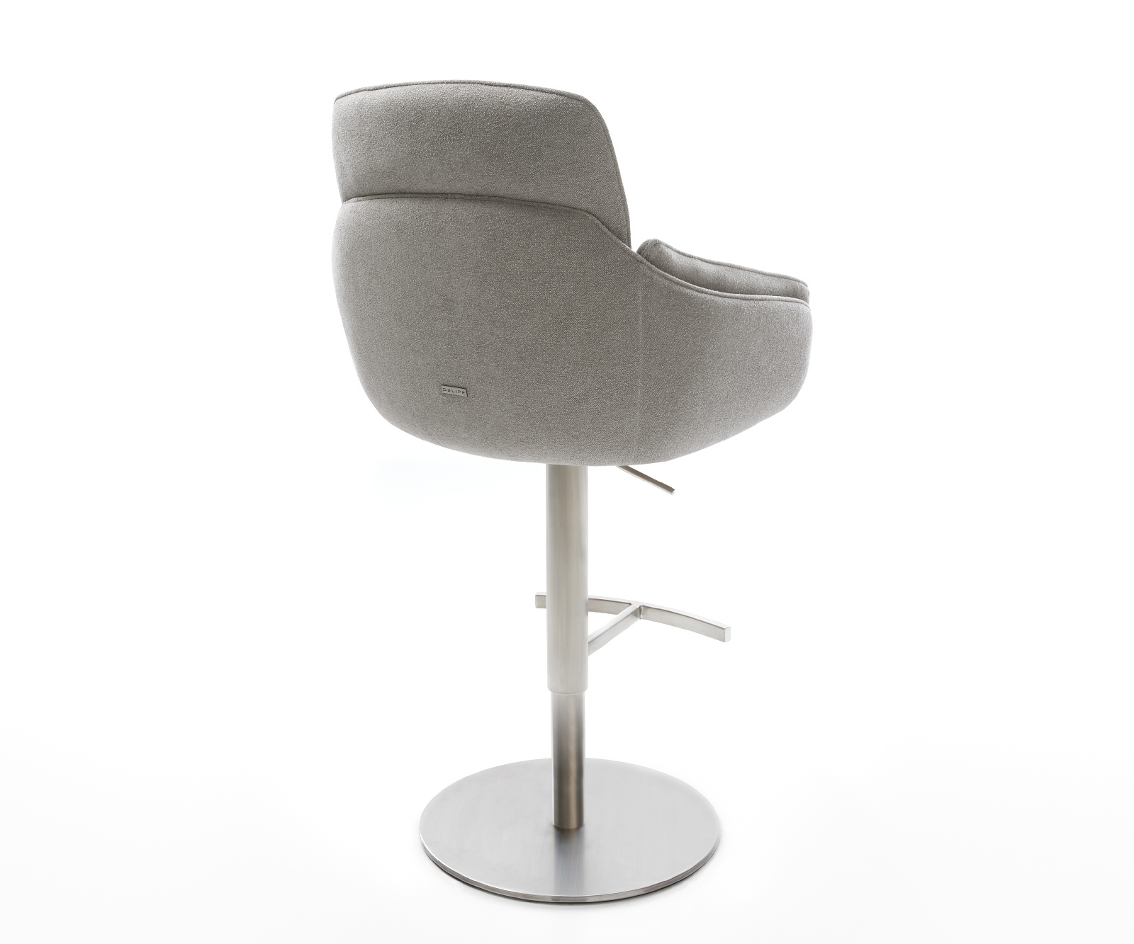Bárszék Luan-Flex strukturált szövet puha szürke forgatható magasságában állítható rozsdamentes acél ezüstszínű - Image 5