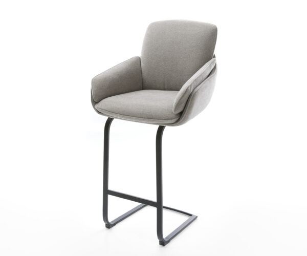 Bárszék Luan-Flex strukturált szövet puha szürke konzolos lapos fém fekete