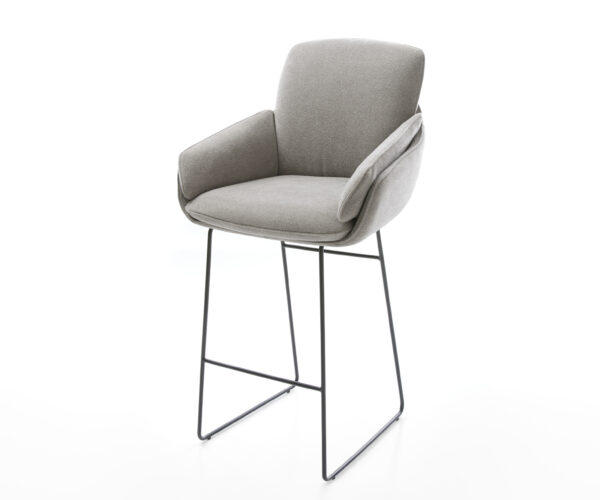 Bárszék Luan-Flex strukturált szövet puha szürke vékony fém láb fekete