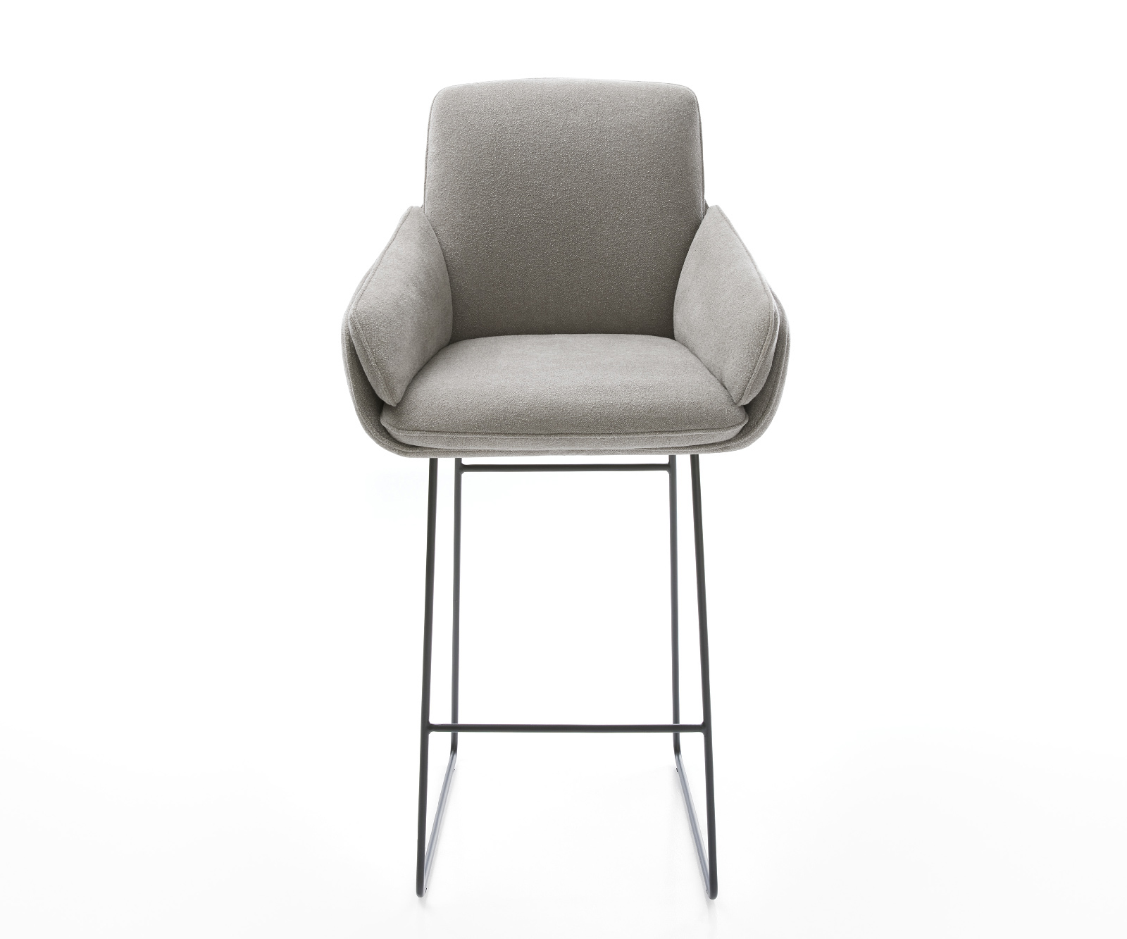 Bárszék Luan-Flex strukturált szövet puha szürke vékony fém láb fekete - Image 2