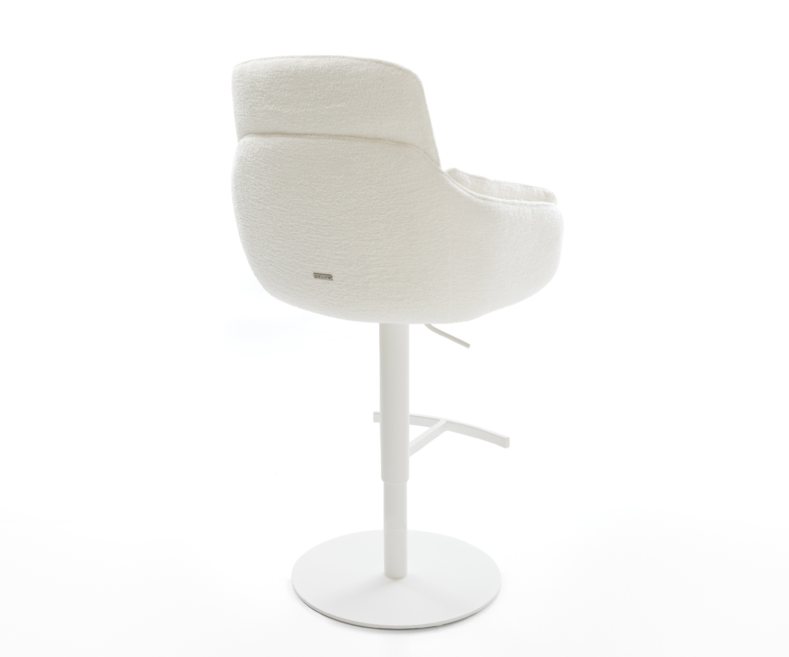 Bárszék Luan-Flex bouclé puha bézs forgatható magasságban állítható fém fehér - Image 5