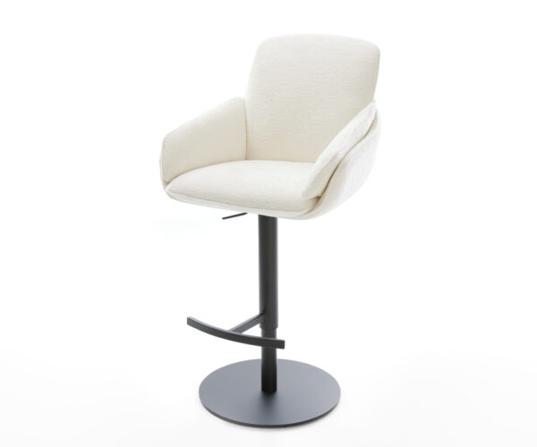 Bárszék Luan-Flex bouclé puha bézs forgatható magasságban állítható fém fekete