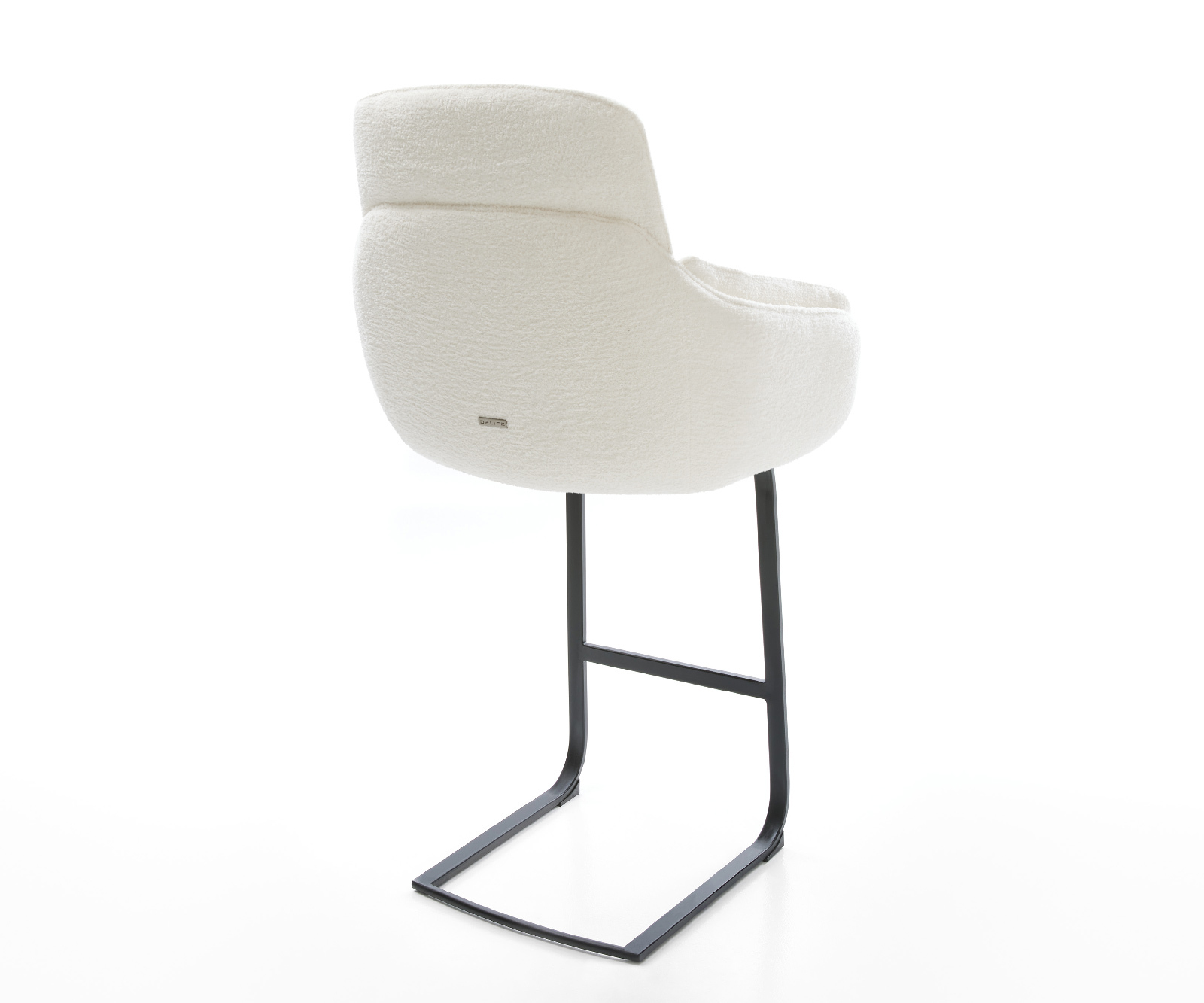 Bárszék Luan-Flex bouclé puha bézs konzolos lapos fém fekete - Image 5