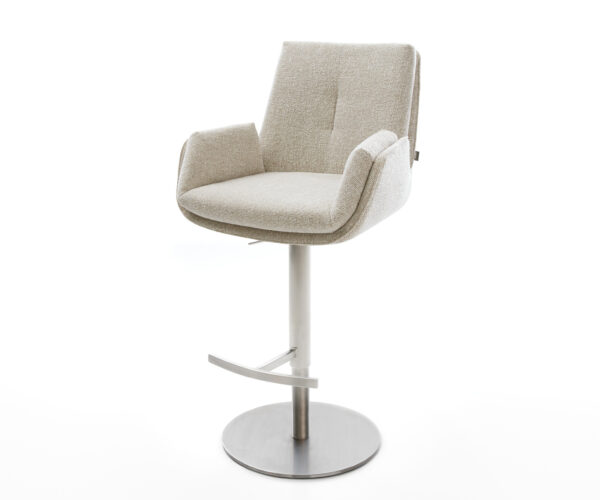 Bárszék Clea-Flex szövött szövet puha bézs forgatható magasságban állítható rozsdamentes acél ezüstszínű