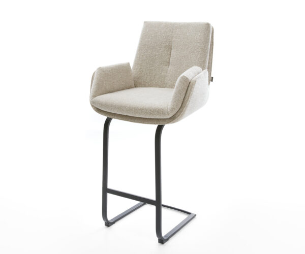 Bárszék Clea-Flex szövött szövet puha bézs konzolos lapos fém fekete