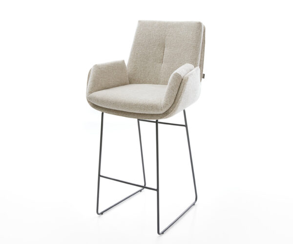 Bárszék Clea-Flex szövött szövet puha bézs vékony fém láb fekete