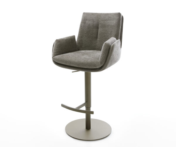 Bárszék Clea-Flex bouclé puha sötét bézs forgatható magasságban állítható fém titán színű