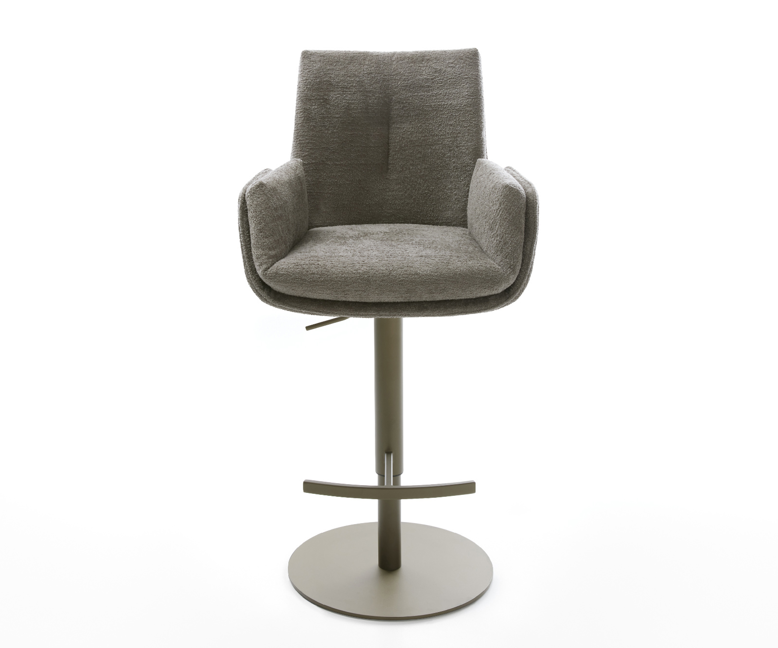 Bárszék Clea-Flex bouclé puha sötét bézs forgatható magasságban állítható fém titán színű - Image 2