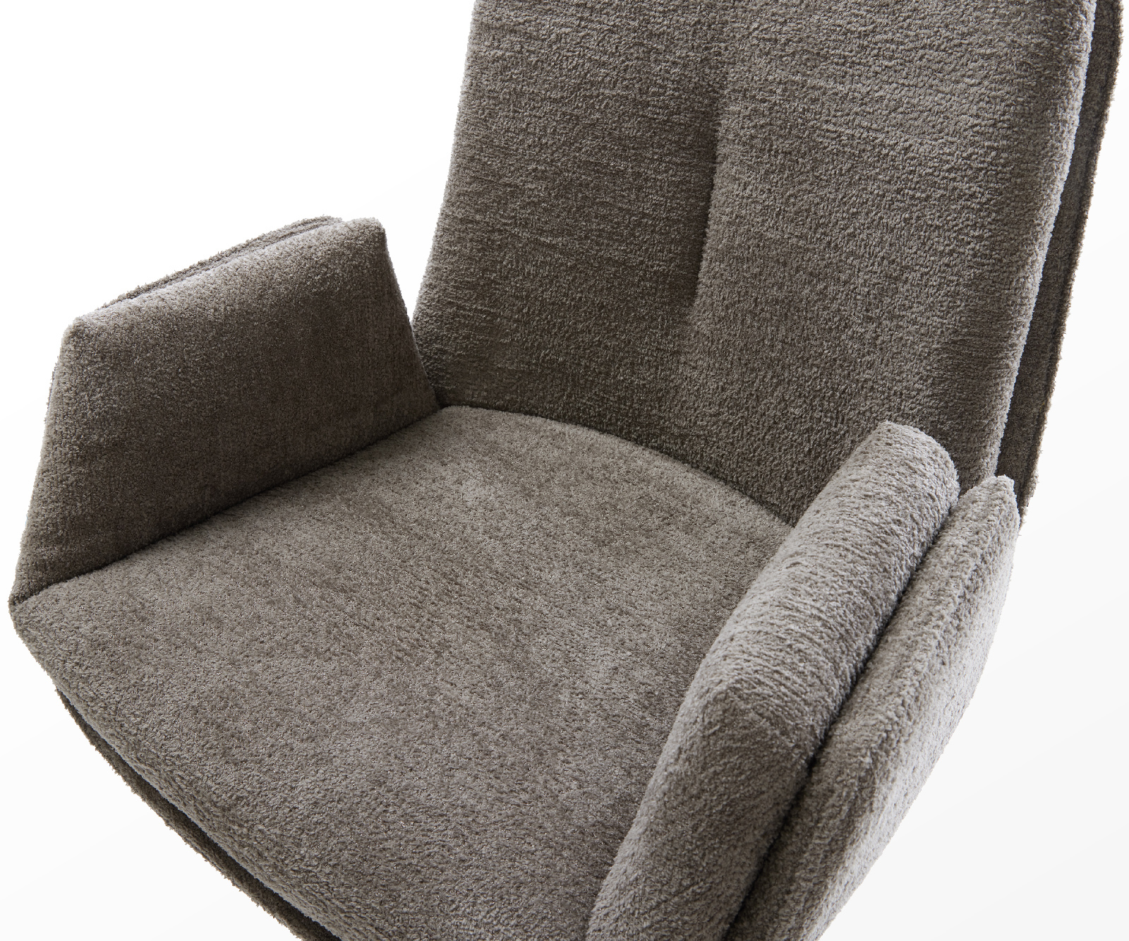 Bárszék Clea-Flex bouclé puha sötét bézs forgatható magasságban állítható fém titán színű - Image 4